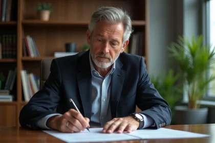 Avocat d'affaires en réunion dans un bureau professionnel